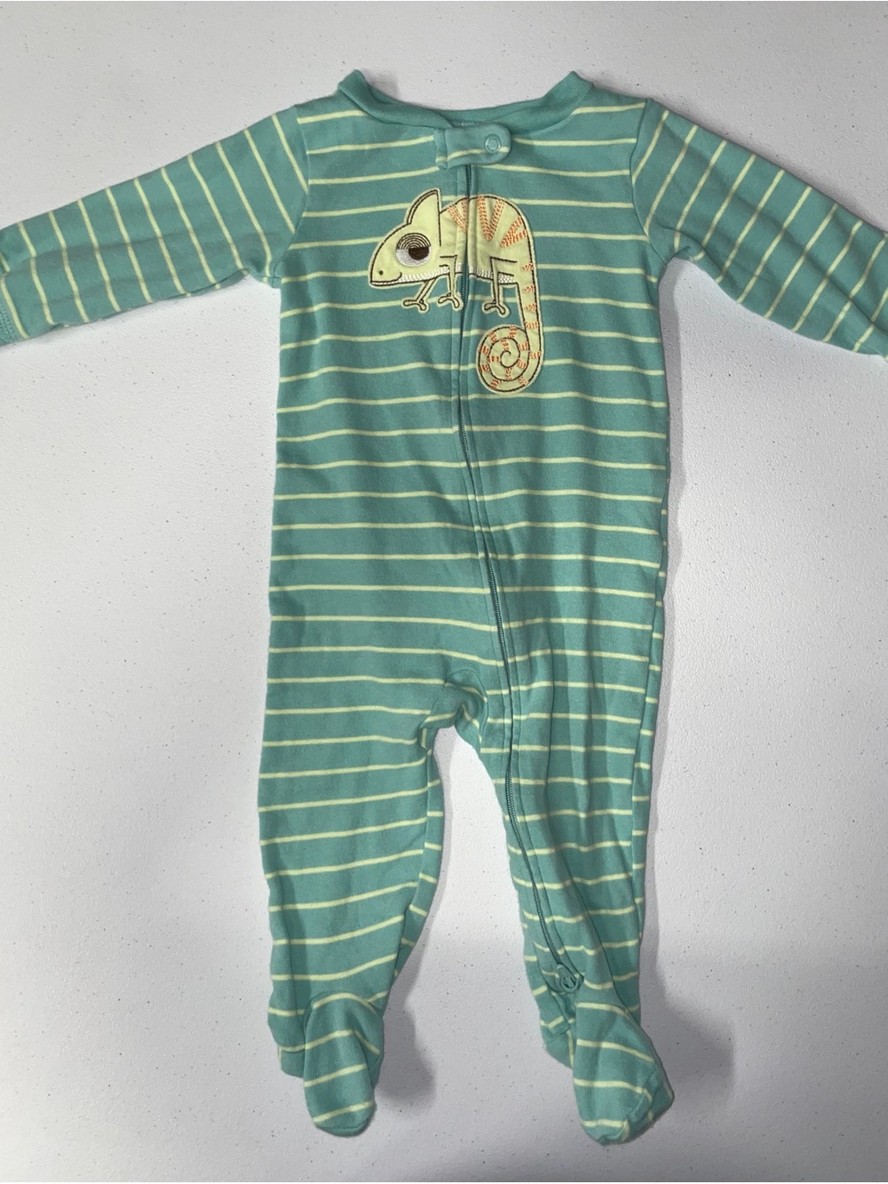 Carters: Baby Chameleon Footie Striped Pajamas (9 Months)